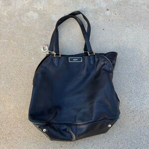 DKNY Black Leather Shoulder Handbag